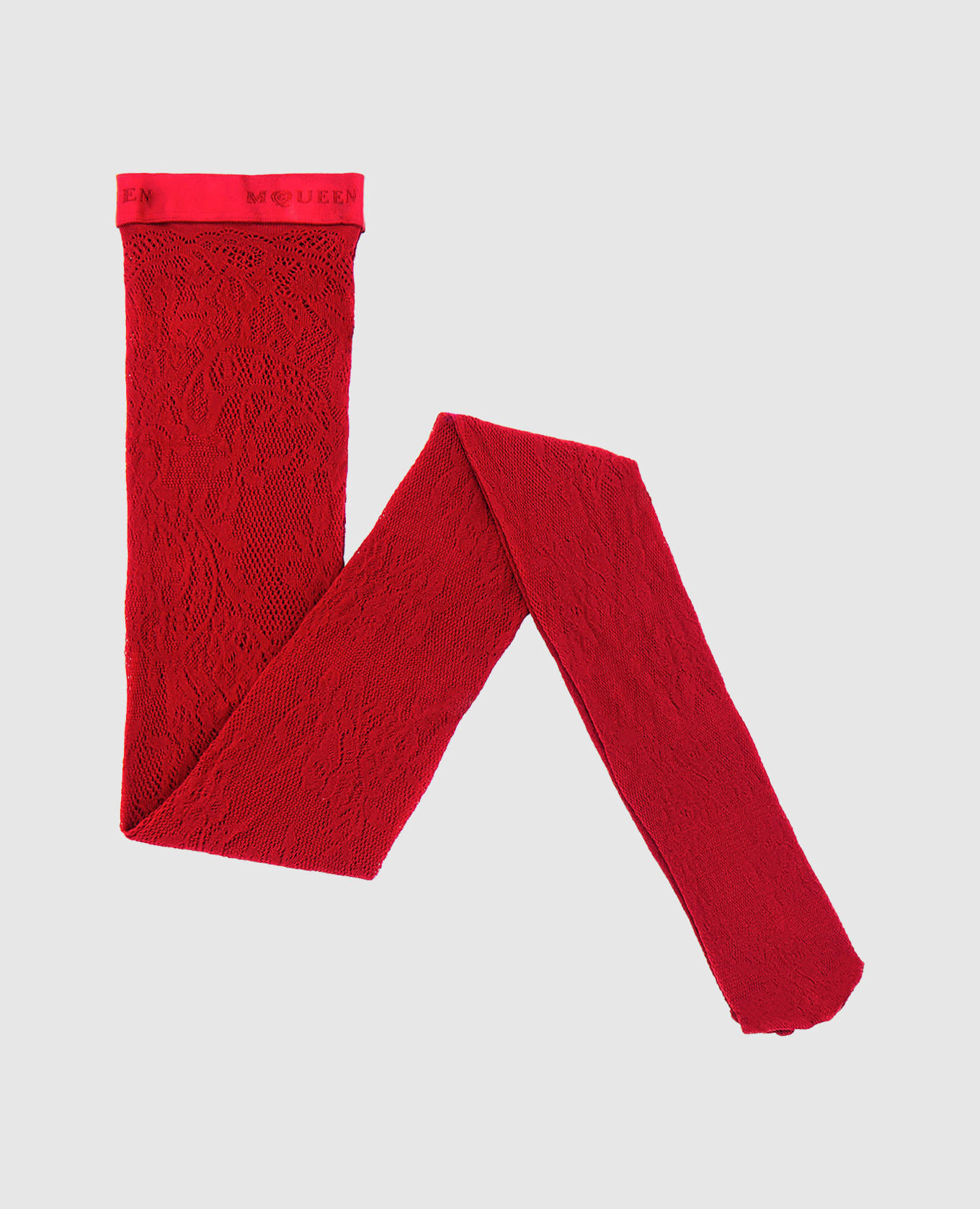 

Red tights with a floral pattern Alexander McQueen