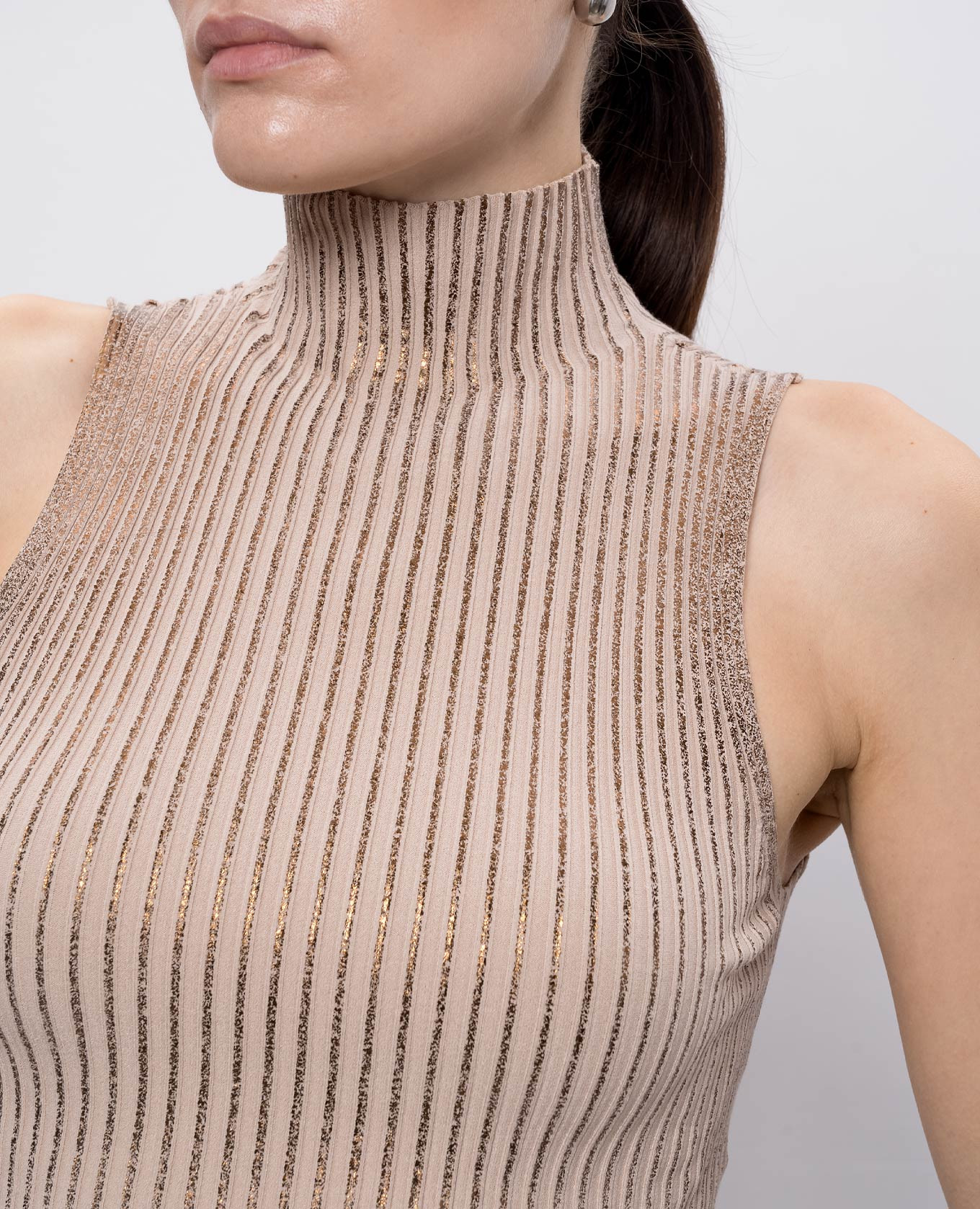 Beige ribbed top Peserico 5