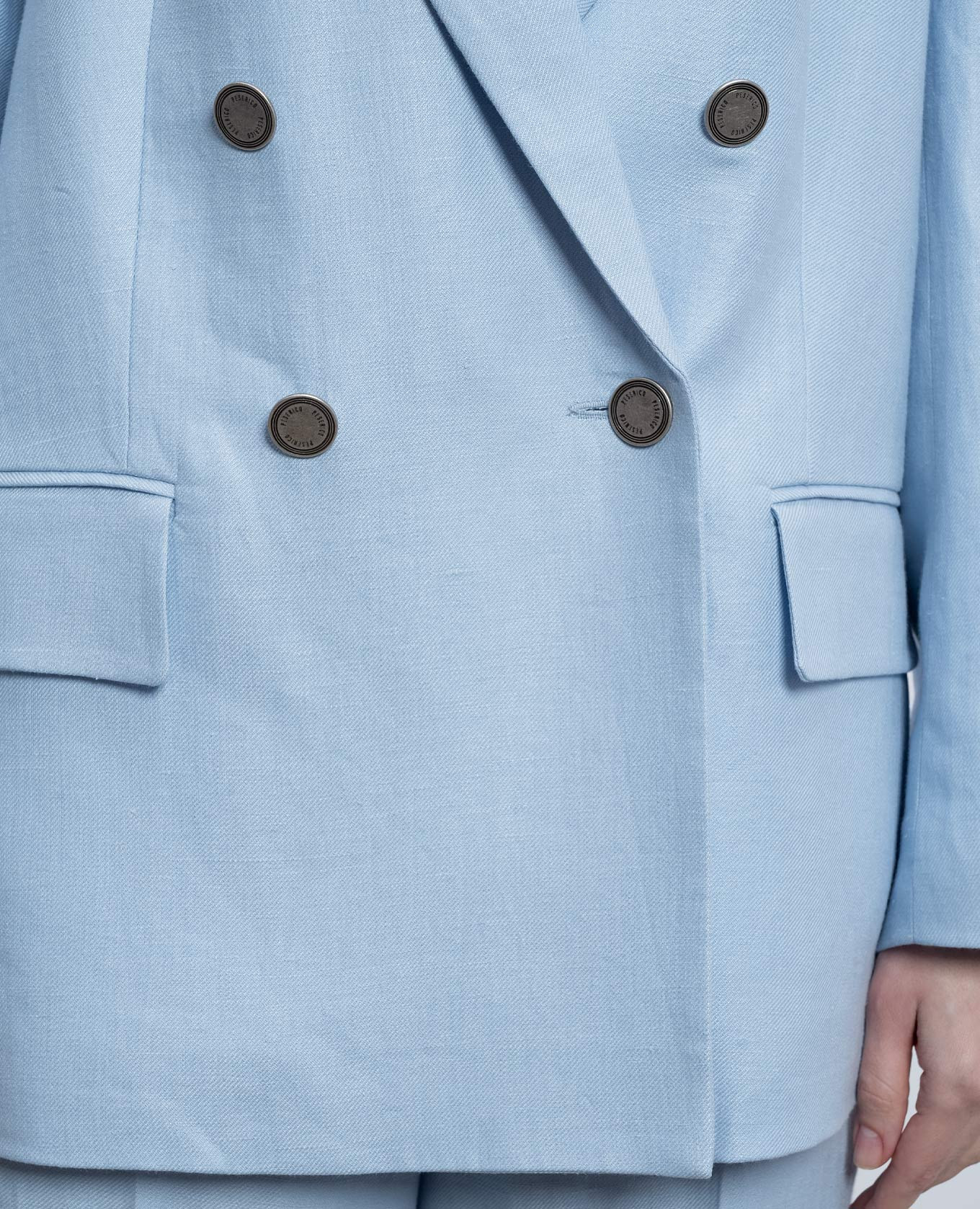 

Blue double-breasted linen jacket Peserico, Light blue