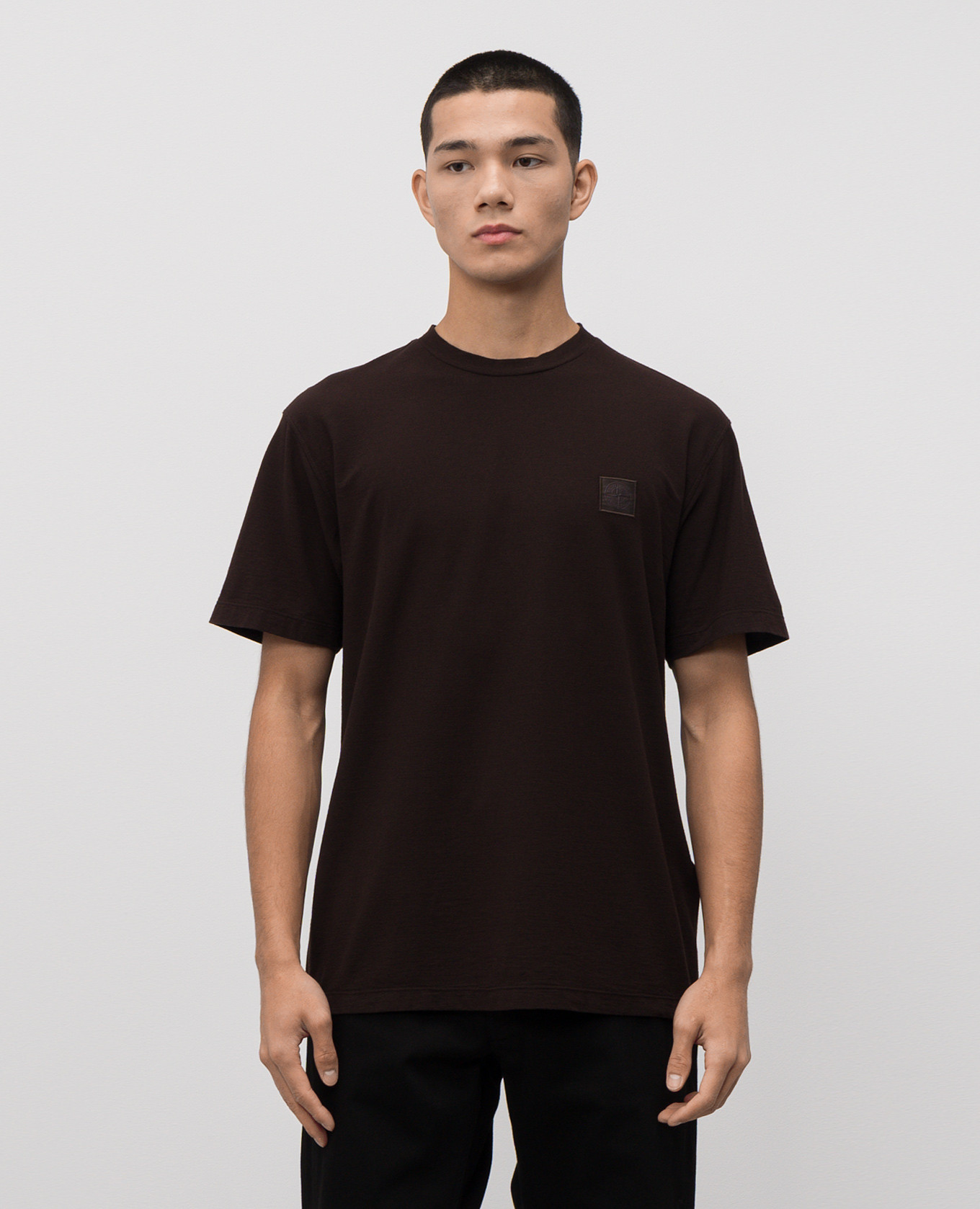 

Brown T-shirt with logo patch Stone Island