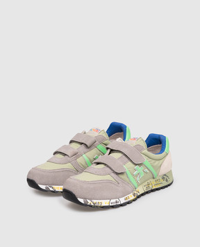 Premiata Children's green combination sneakers SKY V 350495082326