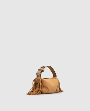 Ermanno Scervino Brown Suede Candy Duffle Bag with Fringe D483S320TRIFV