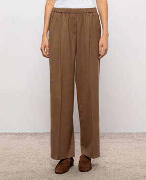 Peserico Brown wool pants P0480902660