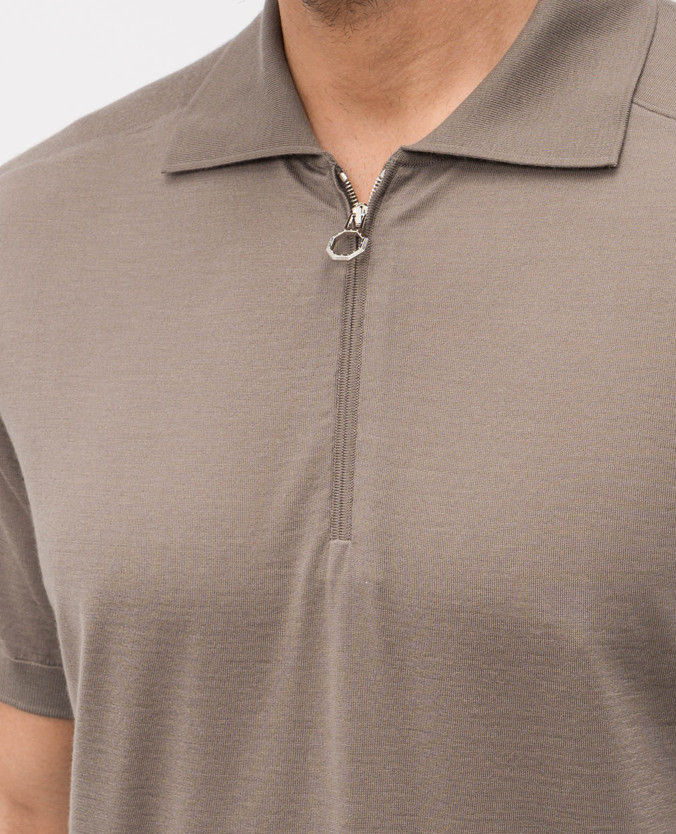 

Brown cashmere polo shirt Stefano Ricci