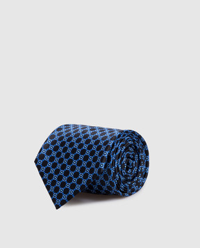 Stefano Ricci Black silk tie with contrasting pattern CX55022