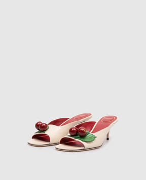 Valentino Beige leather mules Cherry 8W2S0NY3TGE