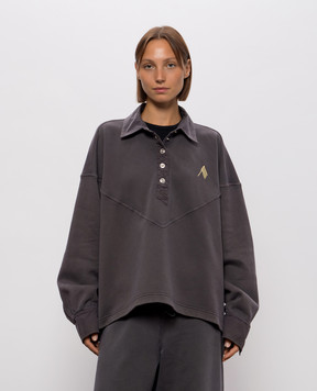 The Attico Grey sweatshirt with polo collar 261WCF00029JJF003AA