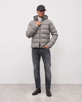 Herno Grey quilted down jacket with logo PI001181U12456Z