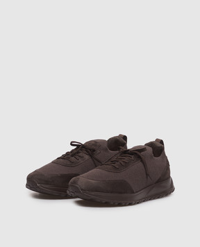 Enrico Mandelli Brown combination sneakers 0ELITE6250