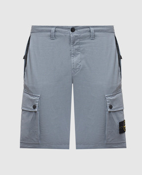 Stone Island Blue cargo shorts with patch L1S15L100019S0A10