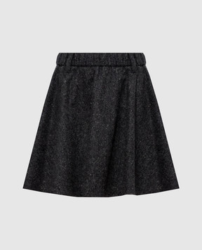 Brunello Cucinelli Gray mini skirt with wool MD002G4103