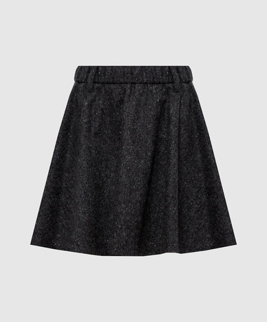 Gray mini skirt with wool