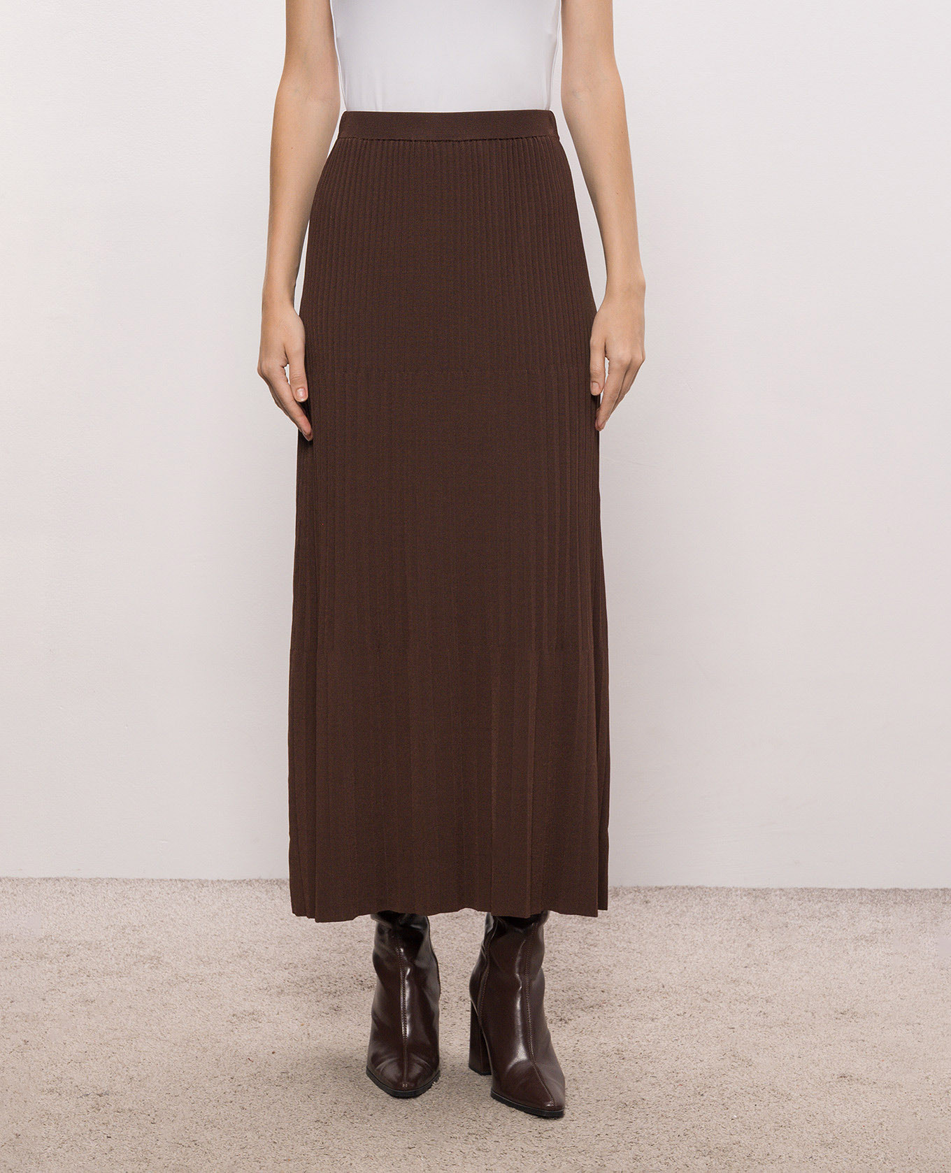 Brown pleated skirt Twinset 3