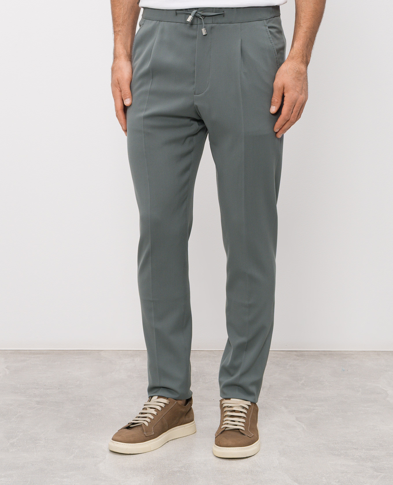 Green wool pants Enrico Mandelli 3