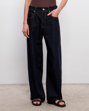 Brunello Cucinelli Blue jeans with a patch ML134P4021