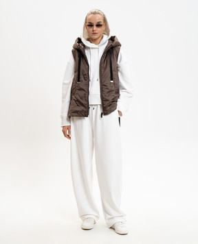 Max Mara Sportmax SPDSLOGAN white hoodie with slits SPDSLOGAN