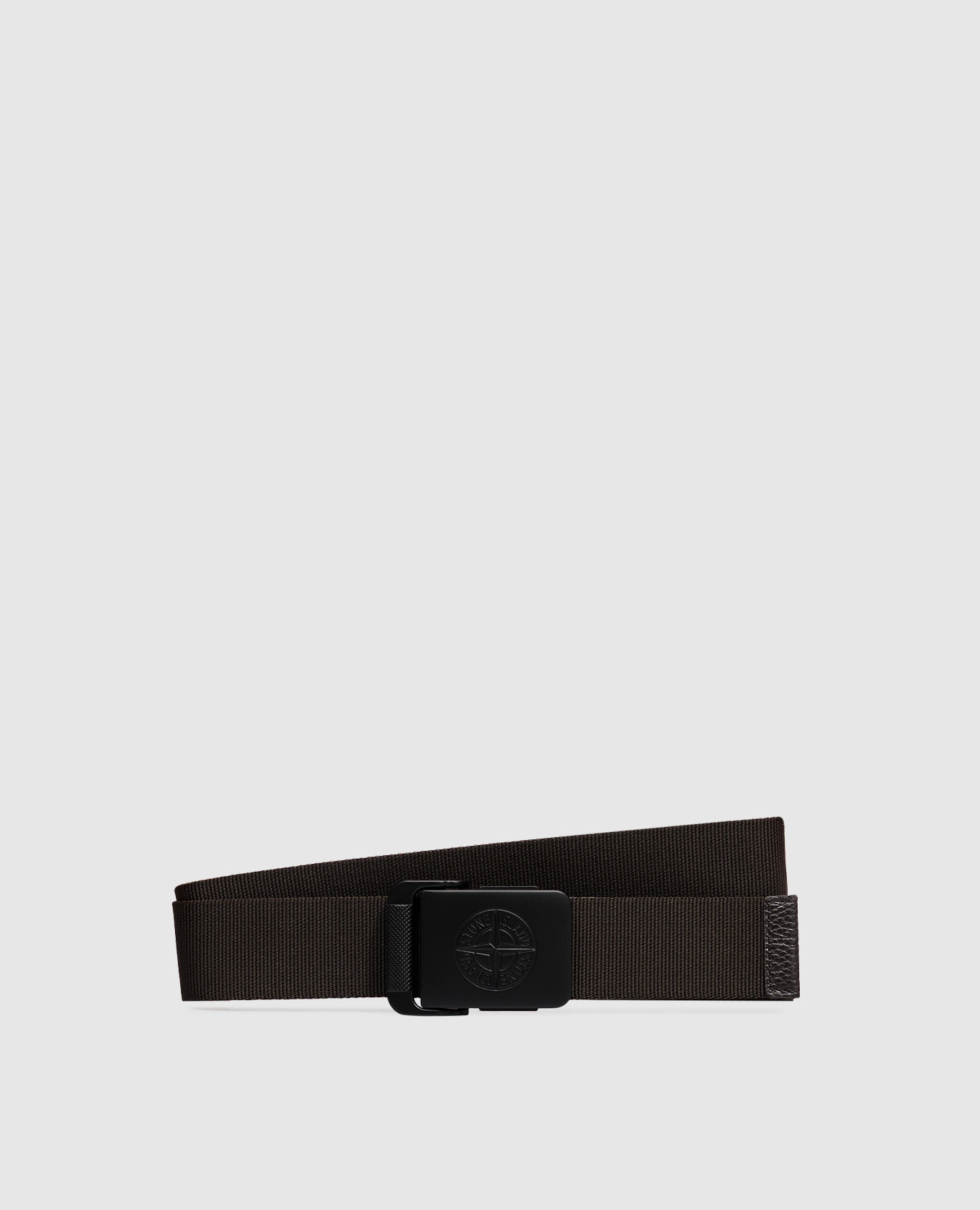 Brown belt with brand engraving