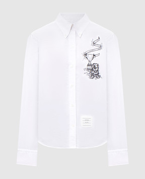 Thom Browne White shirt with embroidery FLL215EE1528