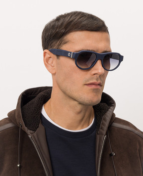 Stefano Ricci Blue Safari sunglasses with crocodile leather SG005PCG