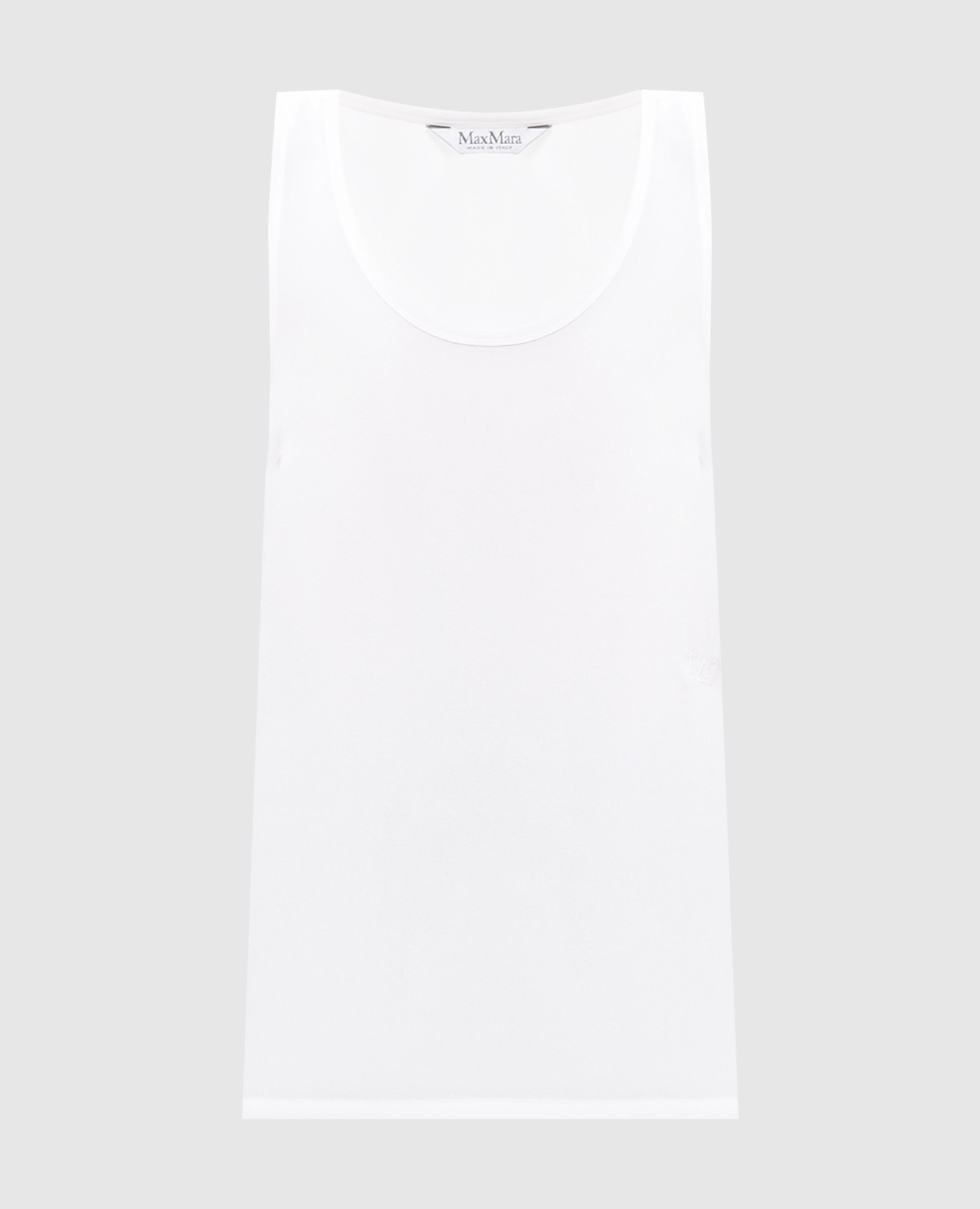 PAVIDO white silk tank top with monogram embroidery