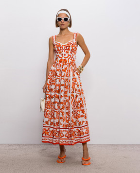 Dolce&Gabbana White dress with branded print F6TTHTGDDRL