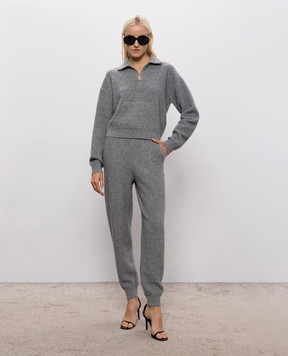 Victoria Beckham Klara grey wool and cashmere joggers 1426KTR007702A