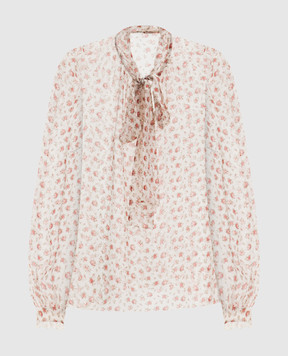 Dolce&Gabbana Ivory printed silk blouse F7BK7TIS10I