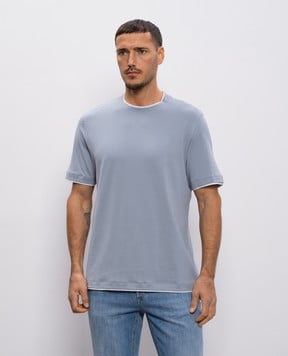 Brunello Cucinelli Blue layered T-shirt M0B137427