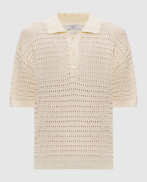 Peserico Yellow top with polo collar S99120F0509110