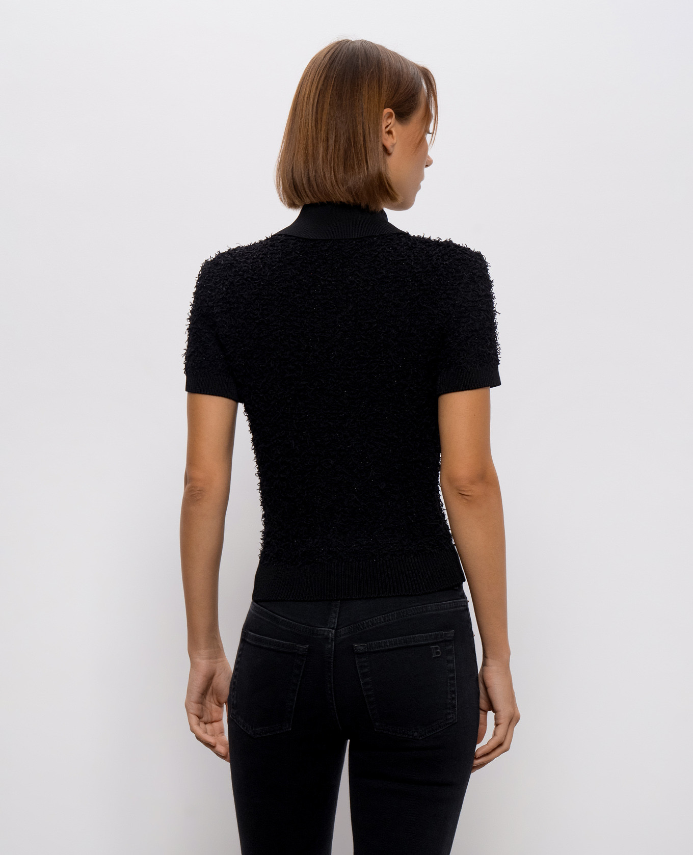 Black tweed polo Balmain 4