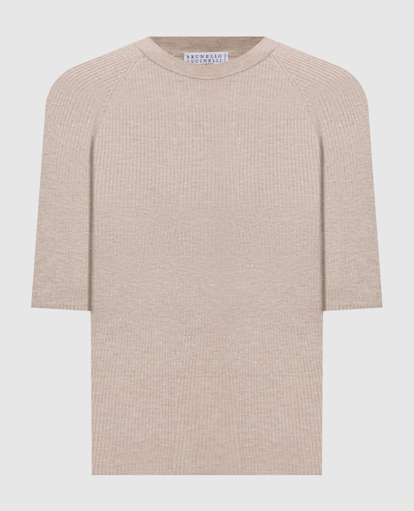 

Beige cashmere top with lurex Brunello Cucinelli