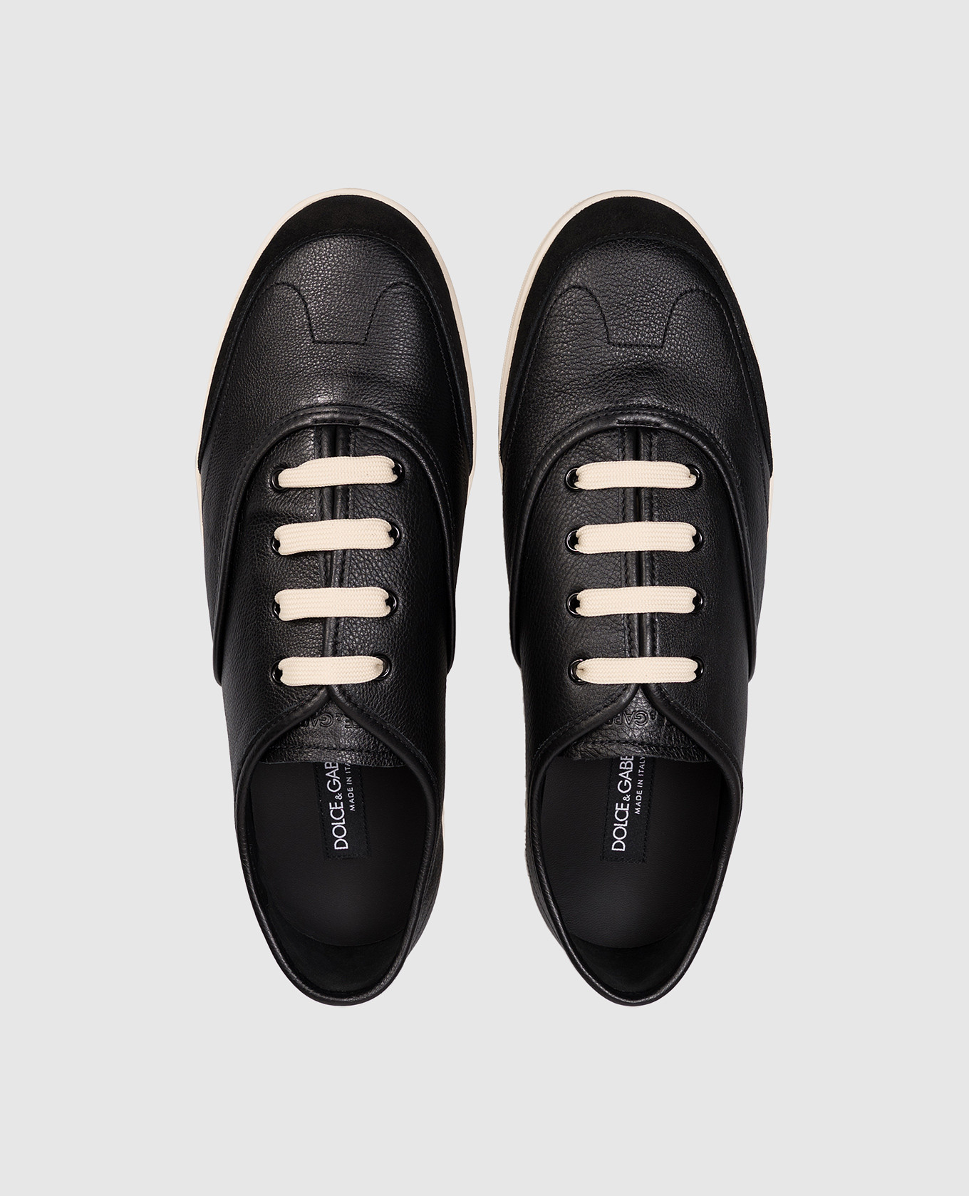 

Saint Tropez black leather sneakers with logo Dolce&Gabbana