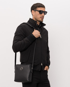 Stefano Ricci Black leather bag with textured emblem ND155GTUVD