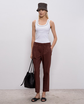 Brunello Cucinelli White ribbed top MG902BW710