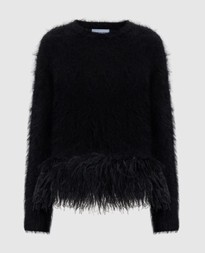 16Arlington Dovico black alpaca and feather sweater K126SS2601