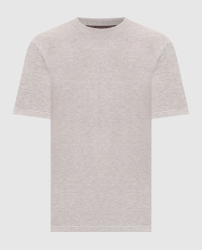 Peserico Grey T-shirt with logo print R55558J0Q2A0089
