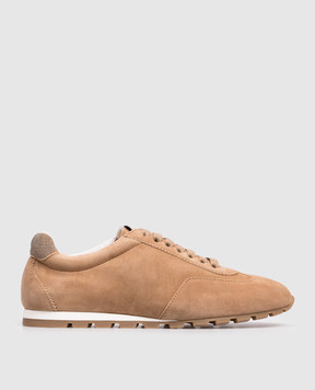 Doucal's Brown suede sneakers with logo DD8903JULTPZ853