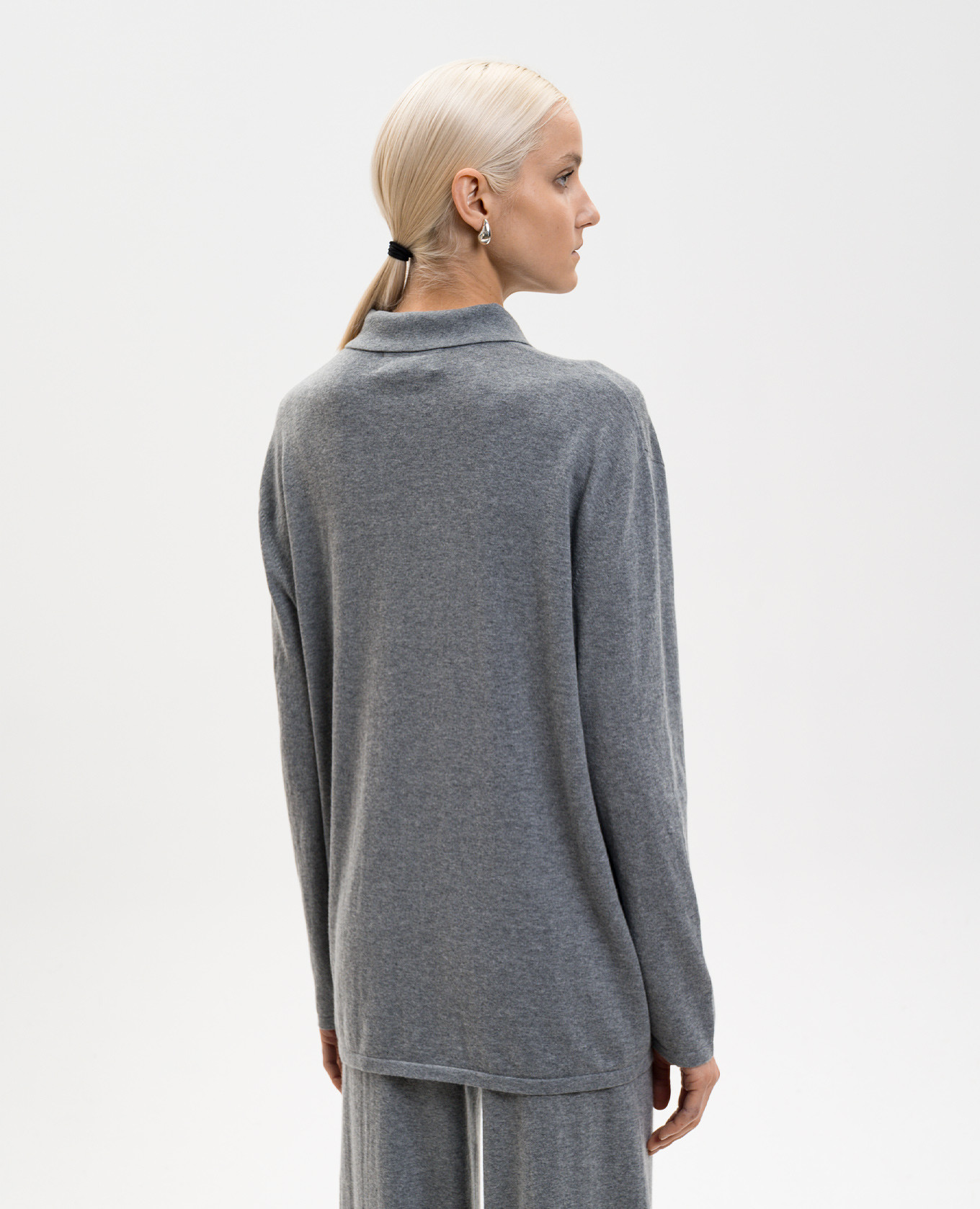 Grey Caisa polo shirt LISA YANG 4