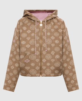 Casablanca Brown wool sports jacket with emblem pattern WPF26JK50601
