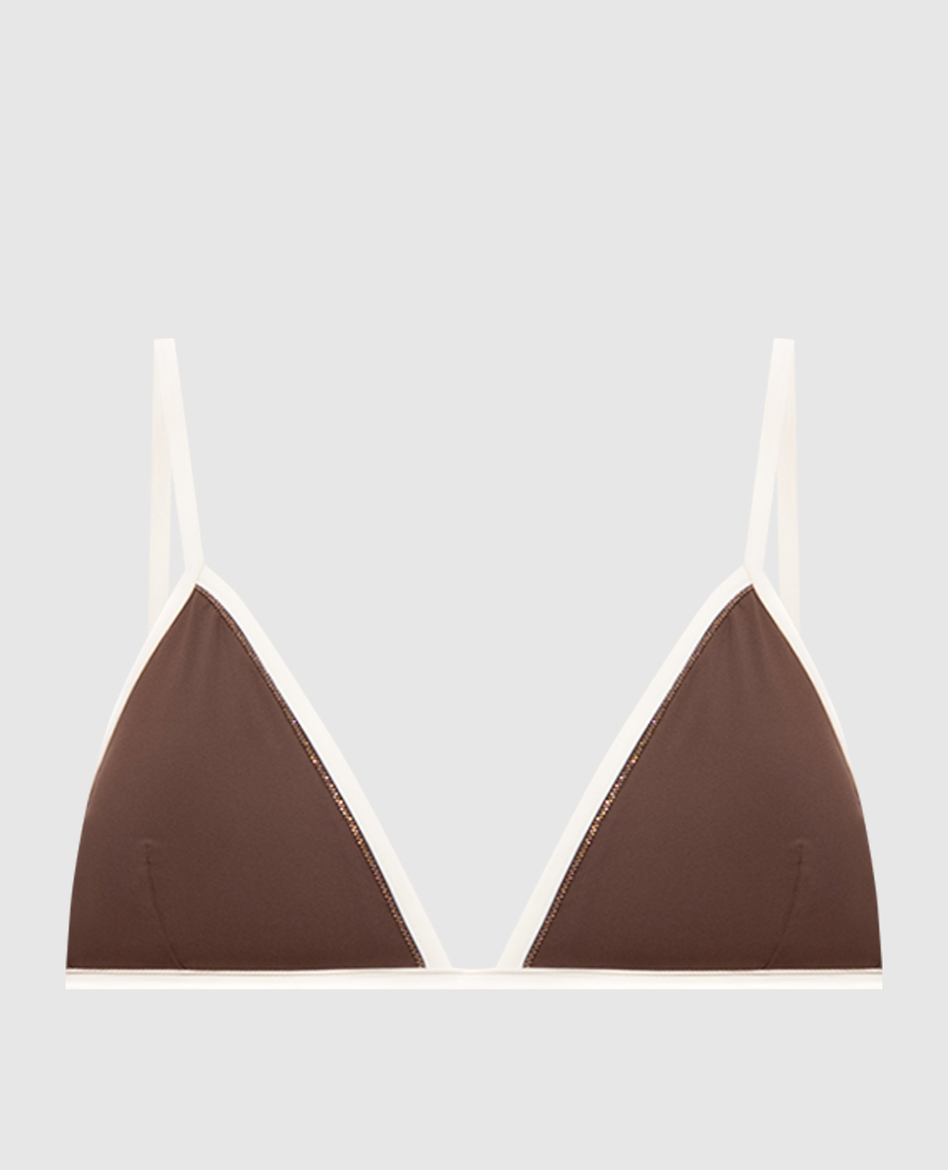 Brown swimsuit bodice with monil chain