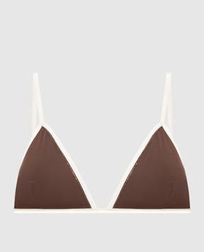 Brunello Cucinelli Brown swimsuit bodice with monil chain MP965VS189