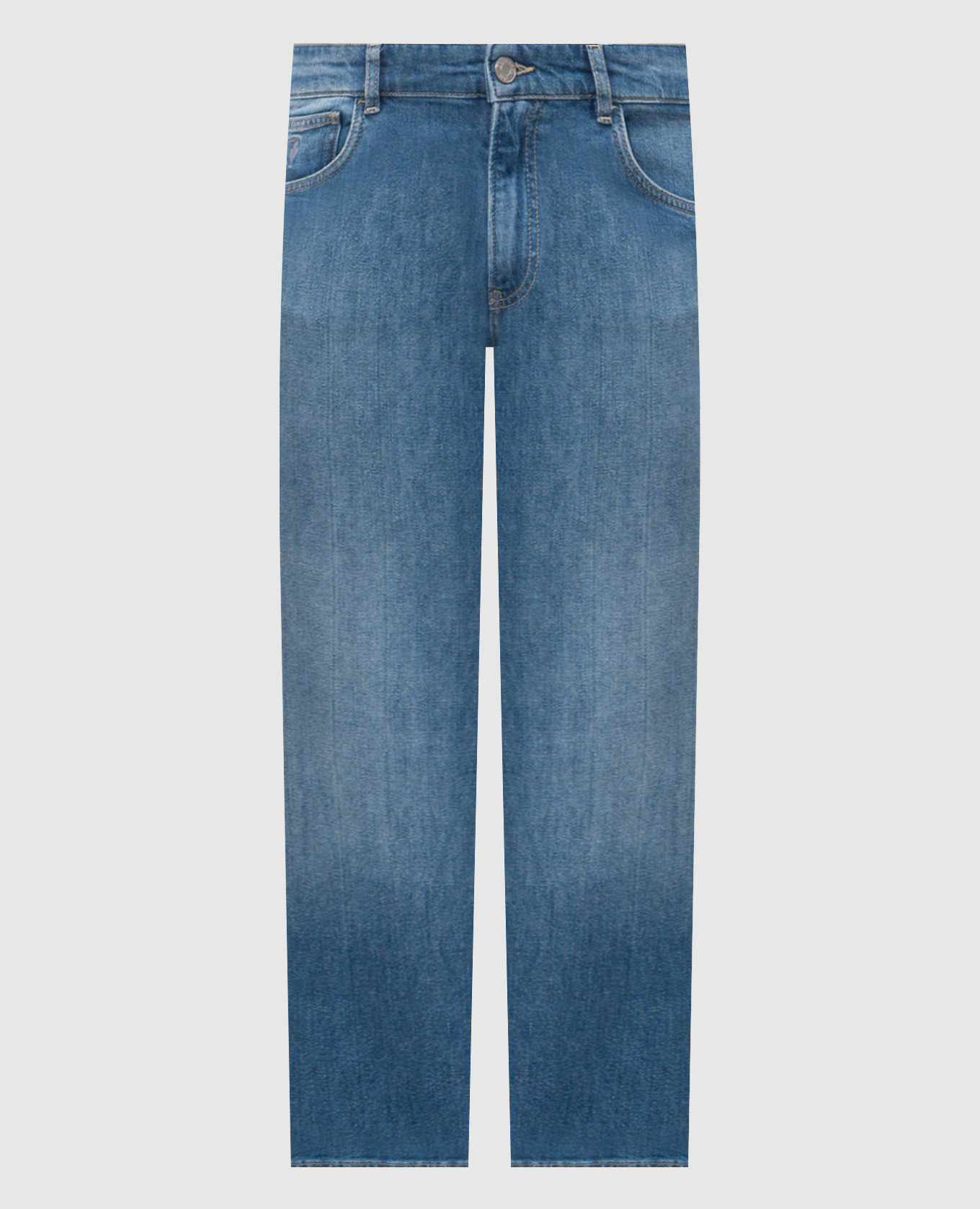 

Blue jeans with logo patch Trussardi, Light blue