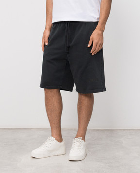 Comme des Fuckdown Black shorts with logo print FMS6CFABM01922