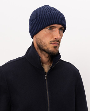 Brunello Cucinelli Blue cashmere hat M2293900
