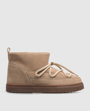 Inuikii Children's beige suede boots with fur 300100100223338