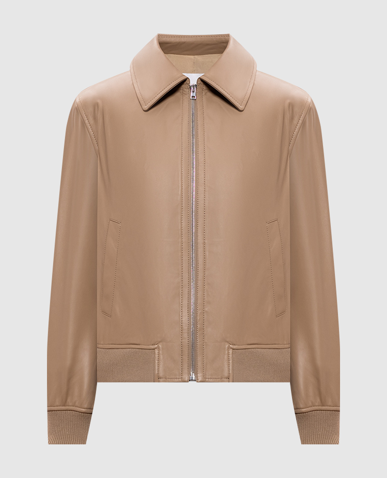 Beige leather jacket