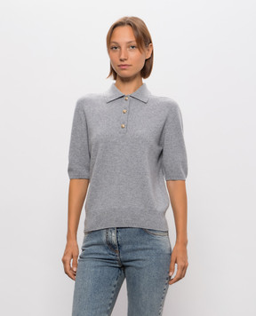 Balmain Grey cashmere and merino wool polo shirt PO0000000002