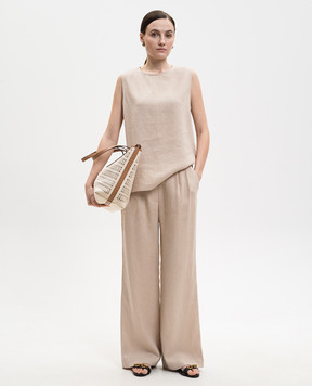 Asceno Rivello beige linen pants B005F66C510