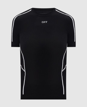 Off-White Black T-shirt with contrast logo 2VA04BC99KNI001