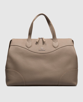 Enrico Mandelli Brown leather travel bag GEORGE7213